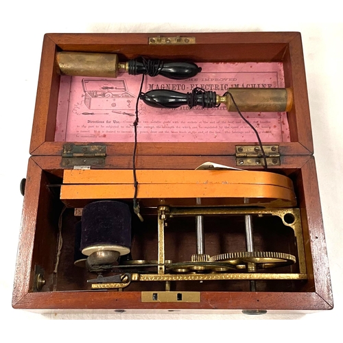 4 - An early 20th century electric shock machine in mahogany case