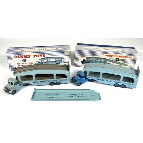 401 - DINKY SUPERTOYS: 582 Pullmore Car Transporter in blue with original box; 982 Pullmore Car Transporte... 