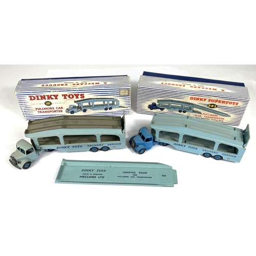 401 - DINKY SUPERTOYS: 582 Pullmore Car Transporter in blue with original box; 982 Pullmore Car Transporte... 