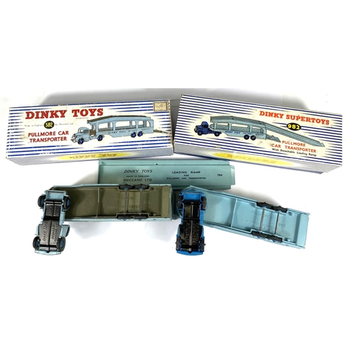 401 - DINKY SUPERTOYS: 582 Pullmore Car Transporter in blue with original box; 982 Pullmore Car Transporte... 