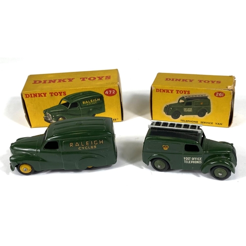 406 - DINKY TOYS: 261 Telephone Service Van in box (a.f splitting); 472 Austin Van 