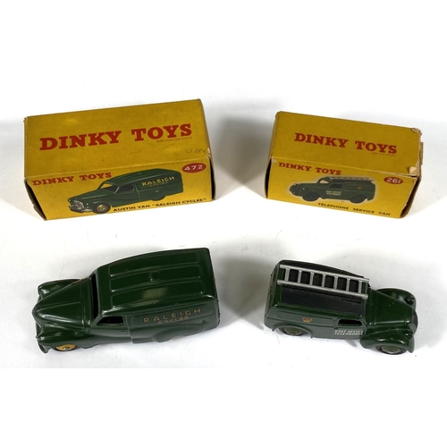 406 - DINKY TOYS: 261 Telephone Service Van in box (a.f splitting); 472 Austin Van 