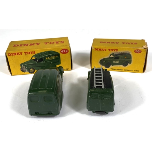 406 - DINKY TOYS: 261 Telephone Service Van in box (a.f splitting); 472 Austin Van 