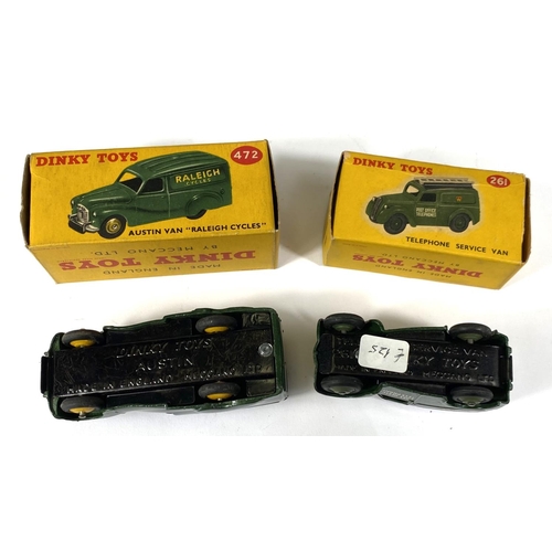 406 - DINKY TOYS: 261 Telephone Service Van in box (a.f splitting); 472 Austin Van 