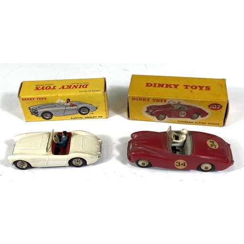 415 - DINKY TOYS: 546 French model Austin-Healey 100 in white with red interior and chrome hubcaps in orig... 