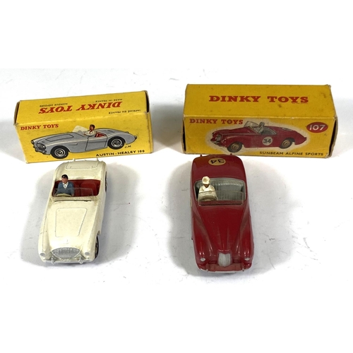 415 - DINKY TOYS: 546 French model Austin-Healey 100 in white with red interior and chrome hubcaps in orig... 