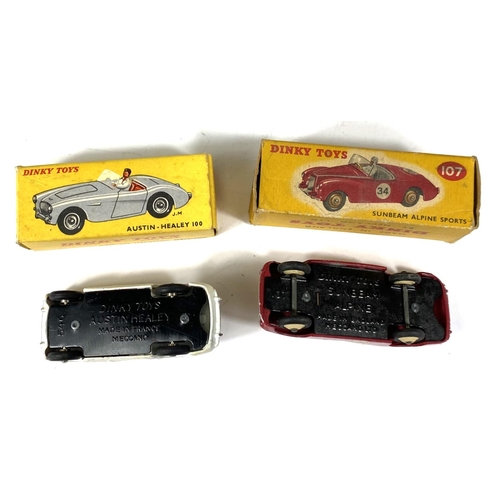 415 - DINKY TOYS: 546 French model Austin-Healey 100 in white with red interior and chrome hubcaps in orig... 