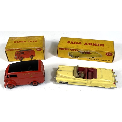 416 - DINKY TOYS: 131 Cadillac Tourer in yellow with red interior in original box; 260 Royal Mail van in o... 