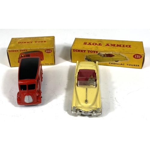 416 - DINKY TOYS: 131 Cadillac Tourer in yellow with red interior in original box; 260 Royal Mail van in o... 