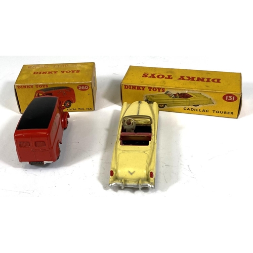 416 - DINKY TOYS: 131 Cadillac Tourer in yellow with red interior in original box; 260 Royal Mail van in o... 