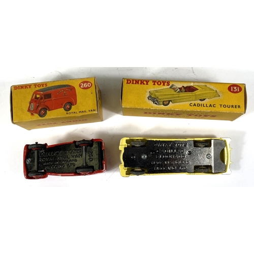 416 - DINKY TOYS: 131 Cadillac Tourer in yellow with red interior in original box; 260 Royal Mail van in o... 