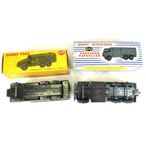 425 - DINKY TOYS: 626 Military Ambulance in original box; 677 Armoured Command Vehicle in original box; 67... 