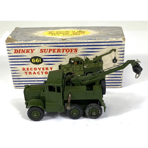 426 - DINKY SUPERTOYS: 661 Recovery Tractor, military green in box (box worn split in one corner); 998 Bri... 