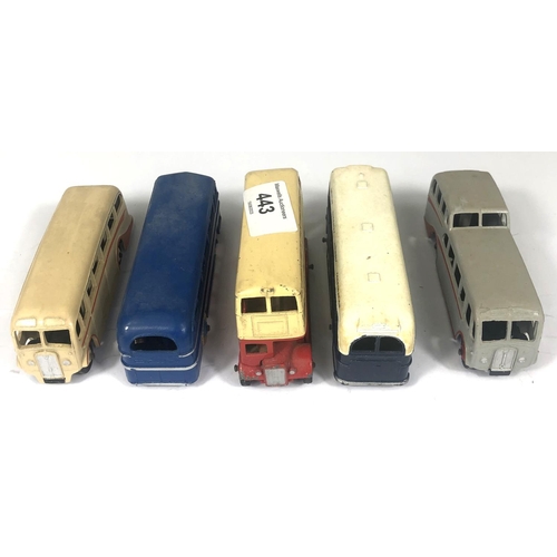 443 - DINKY TOYS: 283 Blue BOAC Bus, 290 Dunlop London Transport Double Decker Bus, 280/29F Observational ... 