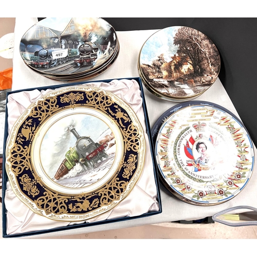 497 - A selection of railway collector's plates inc. 5 Davemort, 3 Royal Doulton; Coalport 