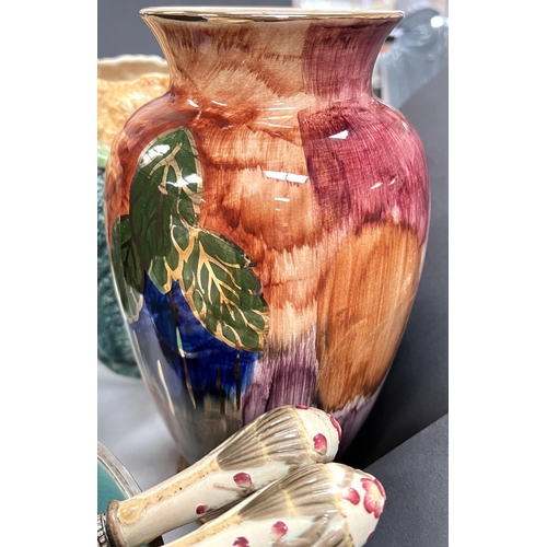 504 - A pair of Burleigh 'cauliflower' vases and a bowl; etc.