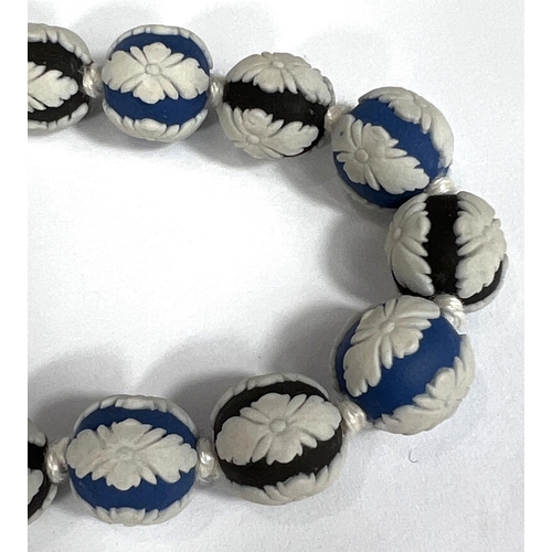 701 - A set of 19th century Wedgwood Jasperware beads, 60cm