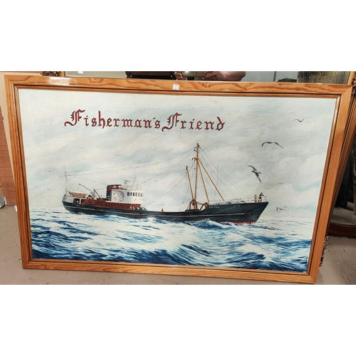 780 - Keith Sutton:  Fisherman's Friends, 20th century advertising oil painting, 62 x 100cm, framed