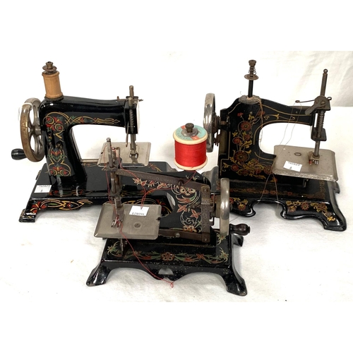 8 - Three early 20th century child's sewing machines