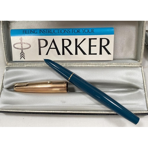 82 - A gold nibbed and gold plate lidded, boxed Parker Pen, Corgi Aston Martin, silver plated salt and pe... 