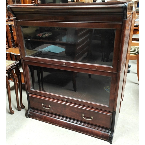 874 - An Edwardian mahogany 3 height sectional bookcase