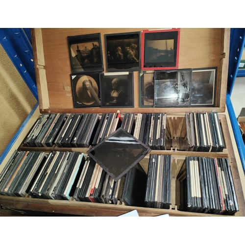 89 - Lantern Slides - A selection of black and white and coloured part sets of slides including portraits... 