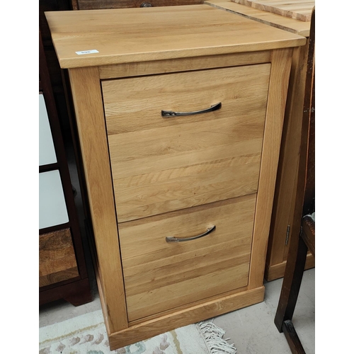 896 - A modern light oak chest/filing cabinet of 2 drawers height 80cm x depth 55cm