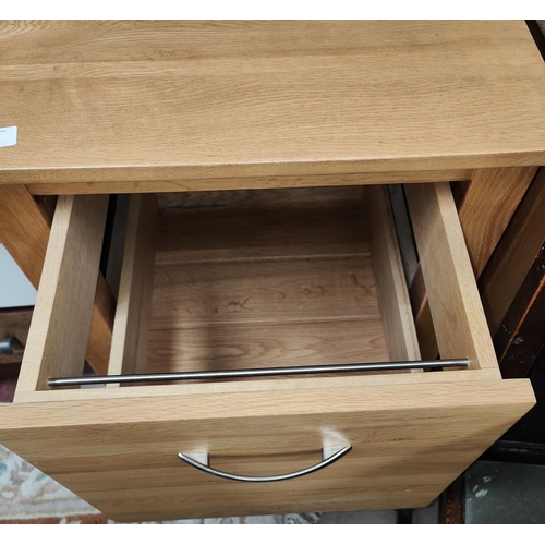 896 - A modern light oak chest/filing cabinet of 2 drawers height 80cm x depth 55cm