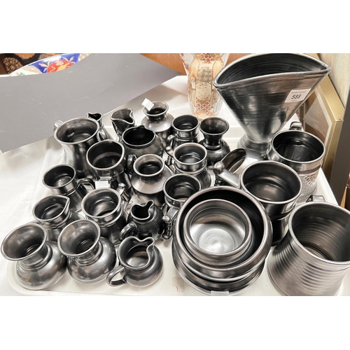 588 - A large selection of Prinknash pewterware