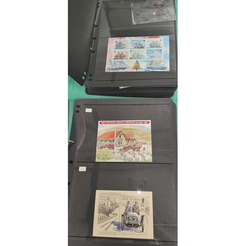 195 - Two folders of stamps, one IOM, one Jersey with mint stamps, some blocks etc