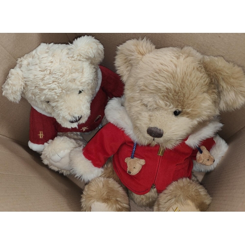 245 - Two Harrods Christmas Teddies 2007 & 2009 and a large Sonic The Hedgehog stuffed toy