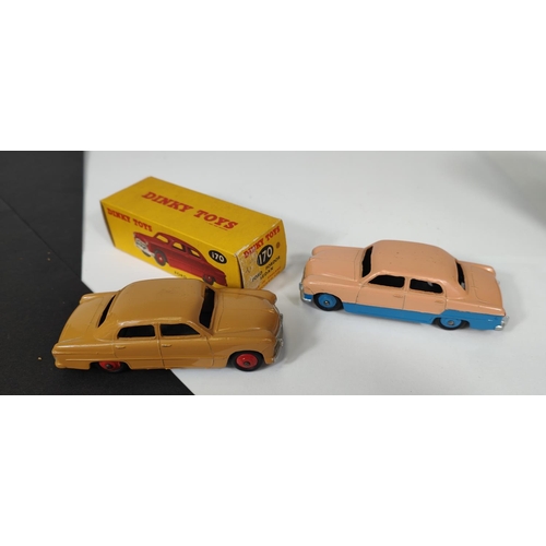 387 - DINKY TOYS: 170 Ford Fordor Sedan tan body with red hubcaps in original box; 170 Ford Fordor Sedan, ... 