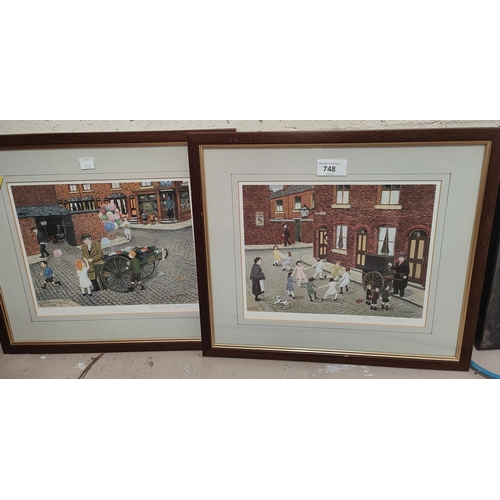 748 - Tom Dodson, 'Balloon Seller' & 'Barrel Organ Man'; 2 artist signed limited edition prints, 22 x ... 