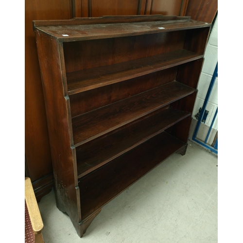 836 - A large early 20th century 4 height waterfall bookcase, length 114cm