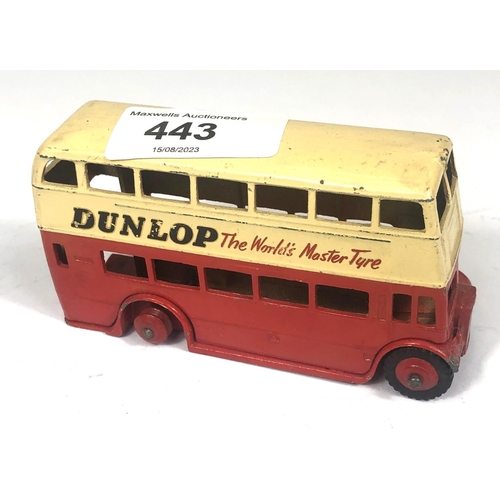 443 - DINKY TOYS: 283 Blue BOAC Bus, 290 Dunlop London Transport Double Decker Bus, 280/29F Observational ... 