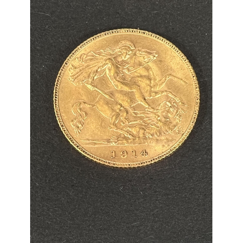 721 - A GV half sovereign 1914