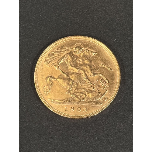 723 - An Edward VII half sovereign 1903