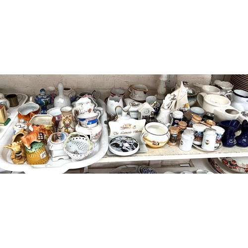 460 - A large collection of decorative china including large Whimsies, crested ware etc approx. 60 pieces&... 