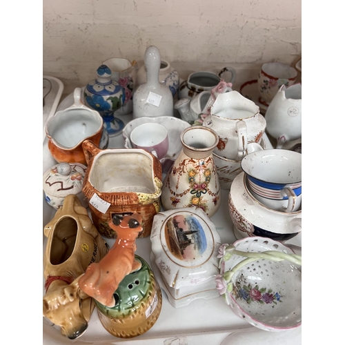 460 - A large collection of decorative china including large Whimsies, crested ware etc approx. 60 pieces&... 