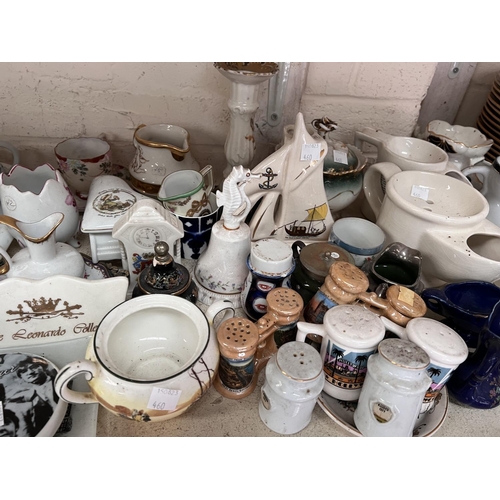 460 - A large collection of decorative china including large Whimsies, crested ware etc approx. 60 pieces&... 