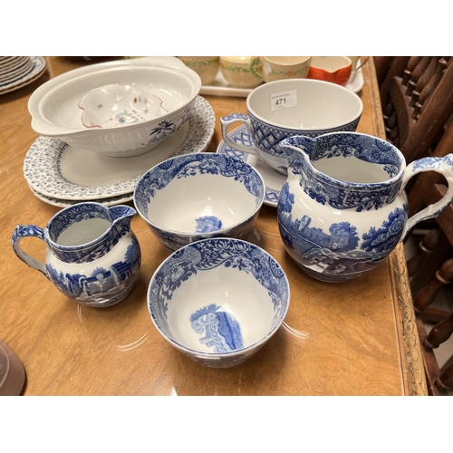 471 - A Spode 'Blue Room Collection' Geranium large mug and saucer, Spode blue and white items