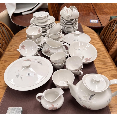 520 - A Royal Doulton Tumbling Leaves pattern bone china dinner and tea service, approx. 60 pieces