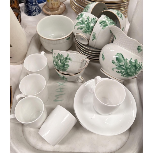 532 - A Spode plain white coffee service; a Herend part service; other similar china teaware