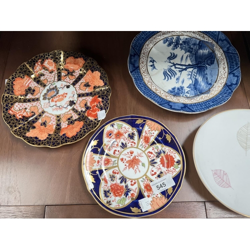 545 - A selection of decorative plates:  Royal Doulton; Royal Crown Derby; etc.