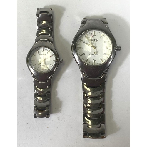 741B - A SEKONDA quartz gents wristwatch and matching ladies Sekonda