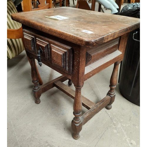 936 - A modern oak occasional table with single drawer