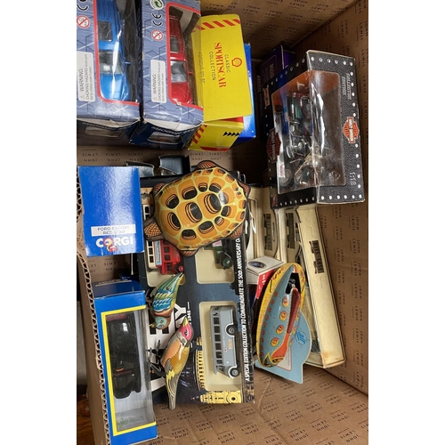 434A - A selection vintage of tin plate toys and various boxed vehicles etc