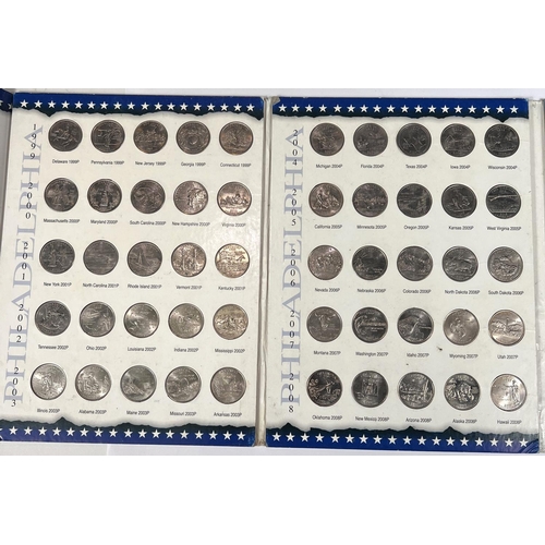 148 - A complete collection of 100 US state quarters (1999-2008) from the Philadelphia and Denver mints in... 