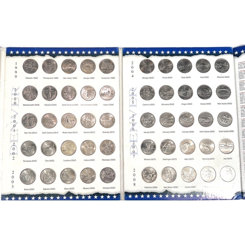 148 - A complete collection of 100 US state quarters (1999-2008) from the Philadelphia and Denver mints in... 