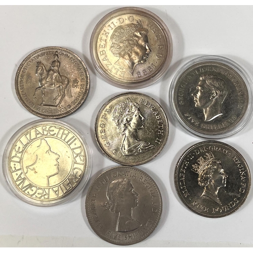 149A - GB crowns: 1951, 1953, 1960 and 1980; £5 coins: 1990, 1999 and 2003 